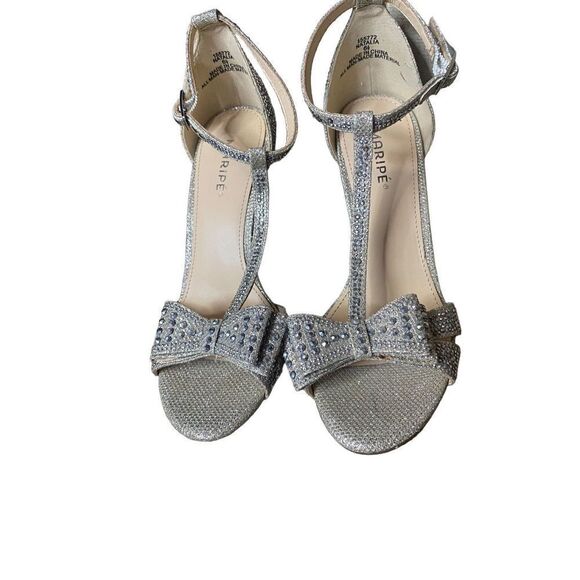 Maripe Natalia Rhinestone Encrusted T-Strap Heel Sandals - Picture 3 of 12
